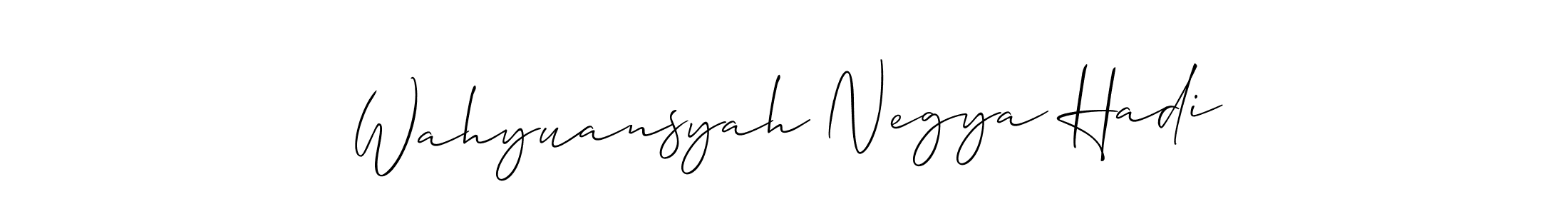 Also we have Wahyuansyah Negya Hadi name is the best signature style. Create professional handwritten signature collection using Allison_Script autograph style. Wahyuansyah Negya Hadi signature style 2 images and pictures png
