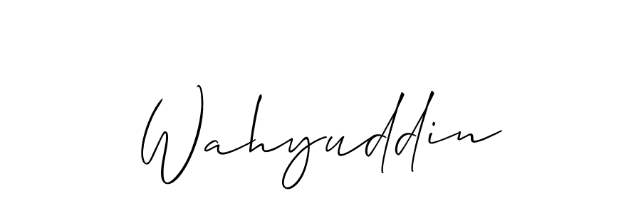 Use a signature maker to create a handwritten signature online. With this signature software, you can design (Allison_Script) your own signature for name Wahyuddin. Wahyuddin signature style 2 images and pictures png