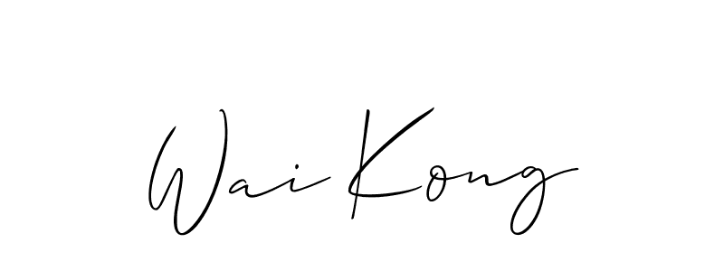 How to make Wai Kong name signature. Use Allison_Script style for creating short signs online. This is the latest handwritten sign. Wai Kong signature style 2 images and pictures png
