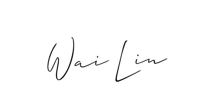 How to make Wai Lin name signature. Use Allison_Script style for creating short signs online. This is the latest handwritten sign. Wai Lin signature style 2 images and pictures png