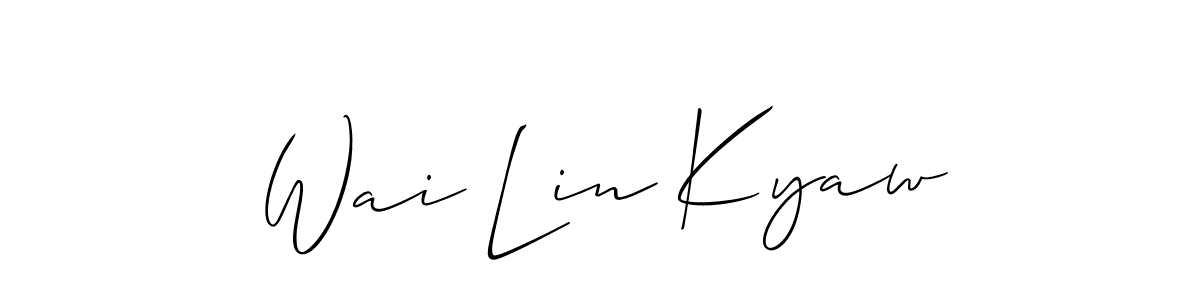 You should practise on your own different ways (Allison_Script) to write your name (Wai Lin Kyaw) in signature. don't let someone else do it for you. Wai Lin Kyaw signature style 2 images and pictures png