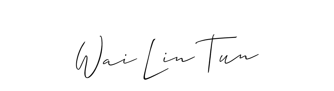 Make a beautiful signature design for name Wai Lin Tun. With this signature (Allison_Script) style, you can create a handwritten signature for free. Wai Lin Tun signature style 2 images and pictures png