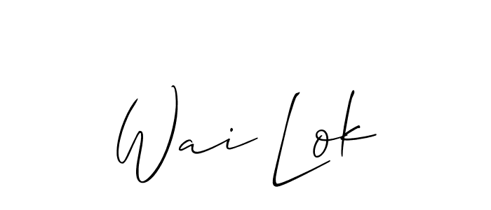 The best way (Allison_Script) to make a short signature is to pick only two or three words in your name. The name Wai Lok include a total of six letters. For converting this name. Wai Lok signature style 2 images and pictures png
