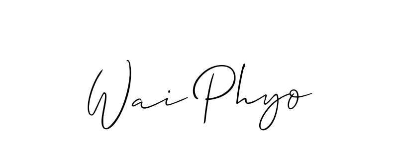 It looks lik you need a new signature style for name Wai Phyo. Design unique handwritten (Allison_Script) signature with our free signature maker in just a few clicks. Wai Phyo signature style 2 images and pictures png