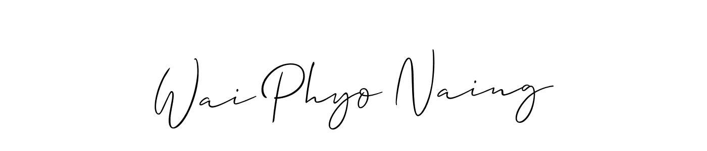 This is the best signature style for the Wai Phyo Naing name. Also you like these signature font (Allison_Script). Mix name signature. Wai Phyo Naing signature style 2 images and pictures png