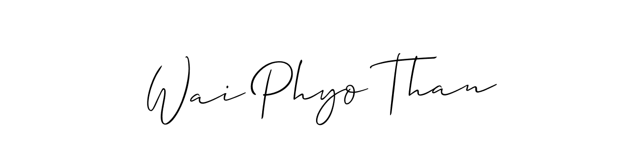 How to make Wai Phyo Than name signature. Use Allison_Script style for creating short signs online. This is the latest handwritten sign. Wai Phyo Than signature style 2 images and pictures png