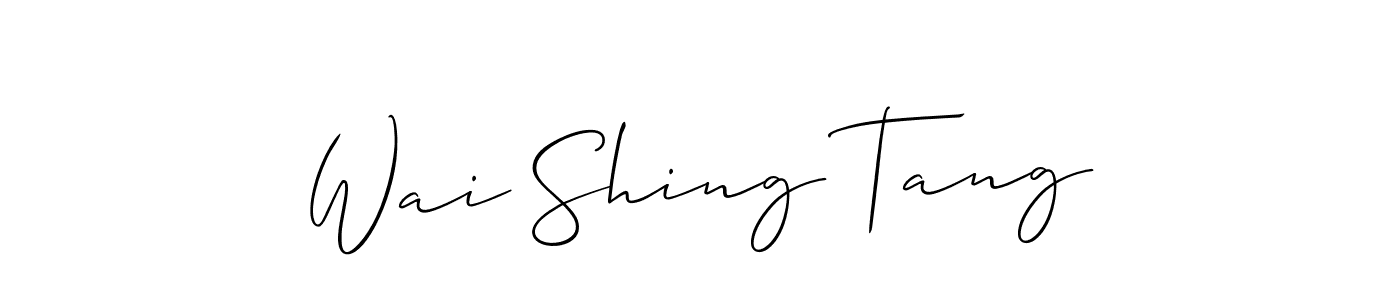 How to make Wai Shing Tang name signature. Use Allison_Script style for creating short signs online. This is the latest handwritten sign. Wai Shing Tang signature style 2 images and pictures png