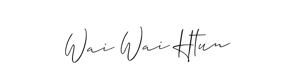 Similarly Allison_Script is the best handwritten signature design. Signature creator online .You can use it as an online autograph creator for name Wai Wai Htun. Wai Wai Htun signature style 2 images and pictures png