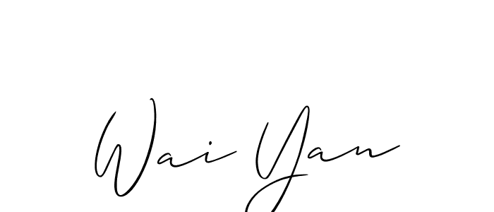 The best way (Allison_Script) to make a short signature is to pick only two or three words in your name. The name Wai Yan include a total of six letters. For converting this name. Wai Yan signature style 2 images and pictures png
