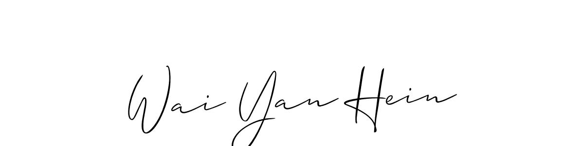 Create a beautiful signature design for name Wai Yan Hein. With this signature (Allison_Script) fonts, you can make a handwritten signature for free. Wai Yan Hein signature style 2 images and pictures png