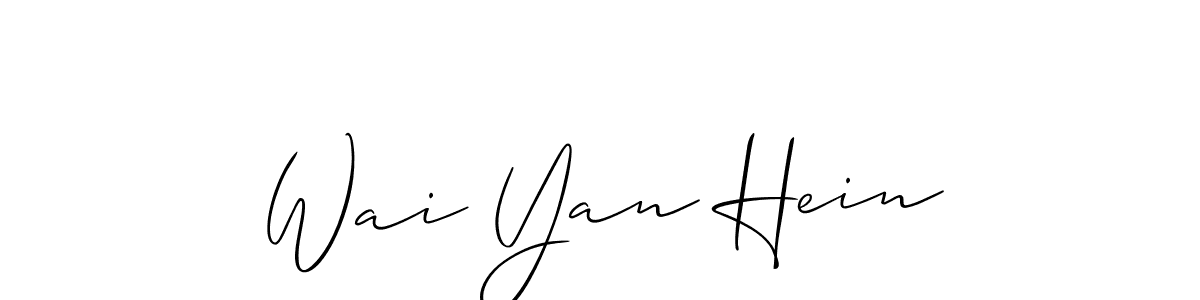 Create a beautiful signature design for name Wai Yan Hein. With this signature (Allison_Script) fonts, you can make a handwritten signature for free. Wai Yan Hein signature style 2 images and pictures png