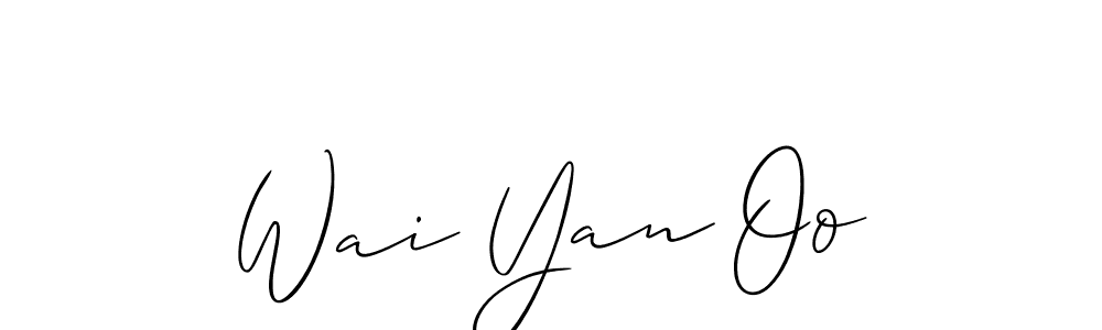 if you are searching for the best signature style for your name Wai Yan Oo. so please give up your signature search. here we have designed multiple signature styles  using Allison_Script. Wai Yan Oo signature style 2 images and pictures png