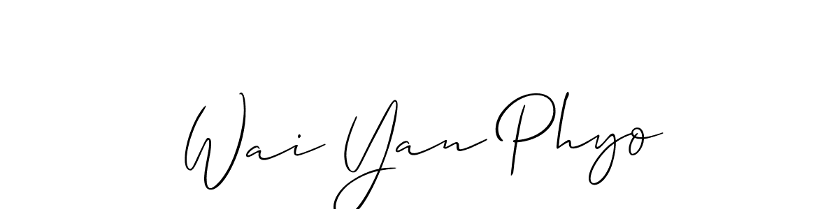 See photos of Wai Yan Phyo official signature by Spectra . Check more albums & portfolios. Read reviews & check more about Allison_Script font. Wai Yan Phyo signature style 2 images and pictures png