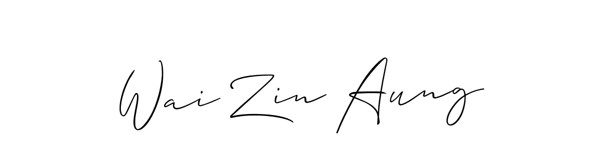 It looks lik you need a new signature style for name Wai Zin Aung. Design unique handwritten (Allison_Script) signature with our free signature maker in just a few clicks. Wai Zin Aung signature style 2 images and pictures png