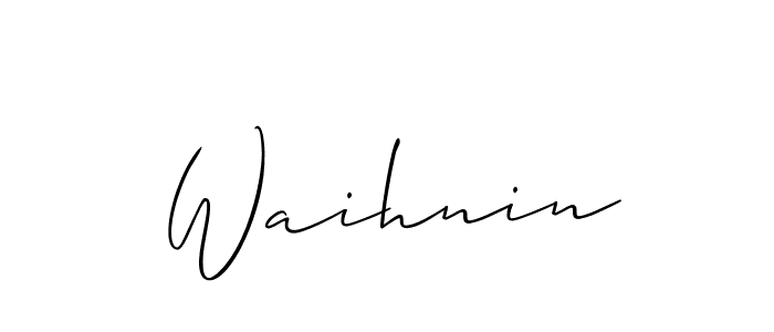 It looks lik you need a new signature style for name Waihnin. Design unique handwritten (Allison_Script) signature with our free signature maker in just a few clicks. Waihnin signature style 2 images and pictures png