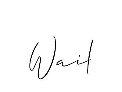 Create a beautiful signature design for name Wail. With this signature (Allison_Script) fonts, you can make a handwritten signature for free. Wail signature style 2 images and pictures png