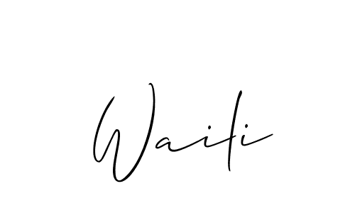 How to make Waili signature? Allison_Script is a professional autograph style. Create handwritten signature for Waili name. Waili signature style 2 images and pictures png