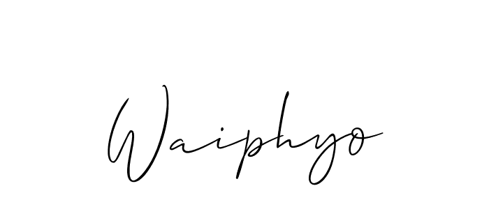 You should practise on your own different ways (Allison_Script) to write your name (Waiphyo) in signature. don't let someone else do it for you. Waiphyo signature style 2 images and pictures png