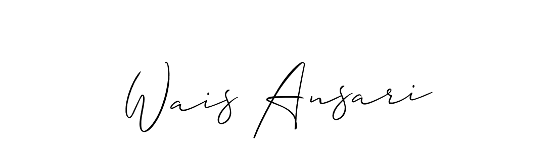 Make a beautiful signature design for name Wais Ansari. With this signature (Allison_Script) style, you can create a handwritten signature for free. Wais Ansari signature style 2 images and pictures png