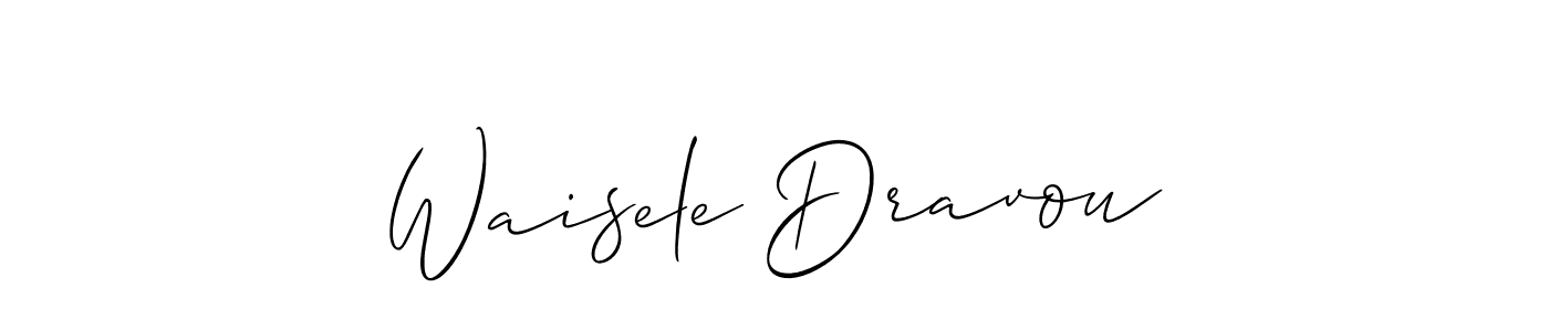 The best way (Allison_Script) to make a short signature is to pick only two or three words in your name. The name Waisele Dravou include a total of six letters. For converting this name. Waisele Dravou signature style 2 images and pictures png