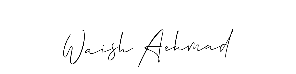if you are searching for the best signature style for your name Waish Aehmad. so please give up your signature search. here we have designed multiple signature styles  using Allison_Script. Waish Aehmad signature style 2 images and pictures png