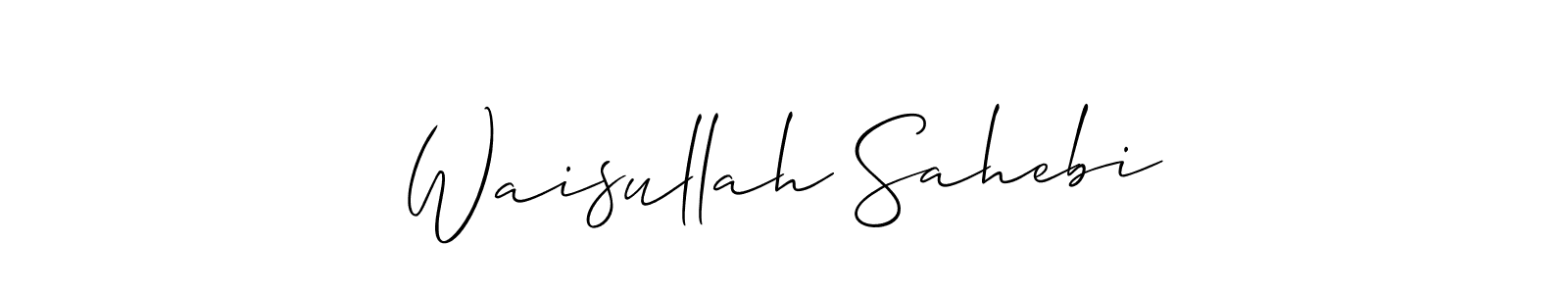 Use a signature maker to create a handwritten signature online. With this signature software, you can design (Allison_Script) your own signature for name Waisullah Sahebi. Waisullah Sahebi signature style 2 images and pictures png