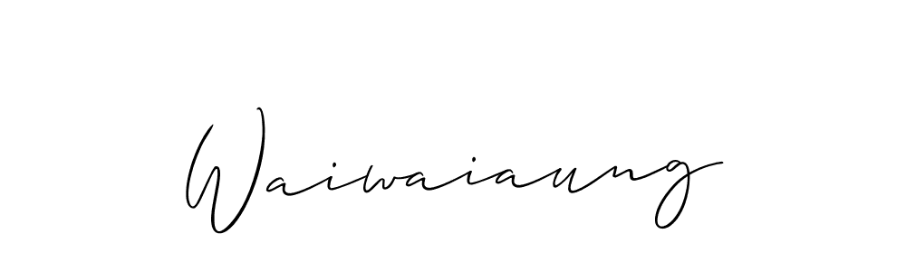 It looks lik you need a new signature style for name Waiwaiaung. Design unique handwritten (Allison_Script) signature with our free signature maker in just a few clicks. Waiwaiaung signature style 2 images and pictures png