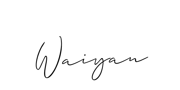 Allison_Script is a professional signature style that is perfect for those who want to add a touch of class to their signature. It is also a great choice for those who want to make their signature more unique. Get Waiyan name to fancy signature for free. Waiyan signature style 2 images and pictures png