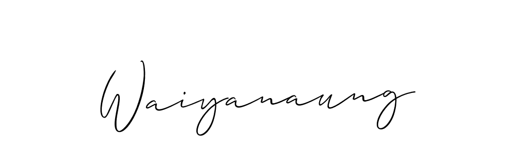 The best way (Allison_Script) to make a short signature is to pick only two or three words in your name. The name Waiyanaung include a total of six letters. For converting this name. Waiyanaung signature style 2 images and pictures png