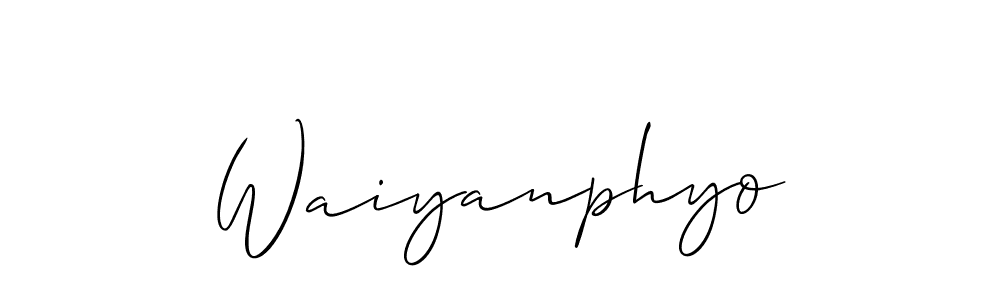 You should practise on your own different ways (Allison_Script) to write your name (Waiyanphyo) in signature. don't let someone else do it for you. Waiyanphyo signature style 2 images and pictures png