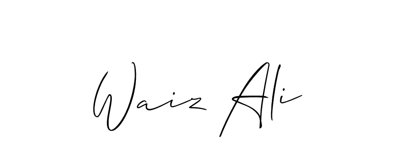 The best way (Allison_Script) to make a short signature is to pick only two or three words in your name. The name Waiz Ali include a total of six letters. For converting this name. Waiz Ali signature style 2 images and pictures png