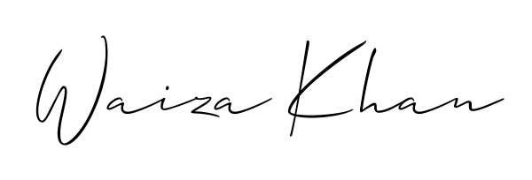 Transform the name Waiza Khan into a signature masterpiece using Allison_Script font. Ideal for photographers, artists, and creators looking for watermarks. Waiza Khan signature style 2 images and pictures png