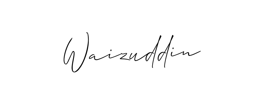 The best way (Allison_Script) to make a short signature is to pick only two or three words in your name. The name Waizuddin include a total of six letters. For converting this name. Waizuddin signature style 2 images and pictures png