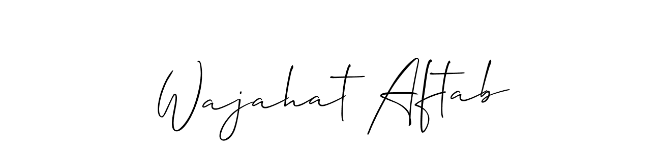 Create a beautiful signature design for name Wajahat Aftab. With this signature (Allison_Script) fonts, you can make a handwritten signature for free. Wajahat Aftab signature style 2 images and pictures png