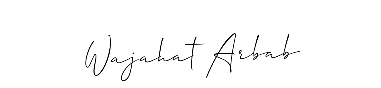 How to make Wajahat Arbab signature? Allison_Script is a professional autograph style. Create handwritten signature for Wajahat Arbab name. Wajahat Arbab signature style 2 images and pictures png