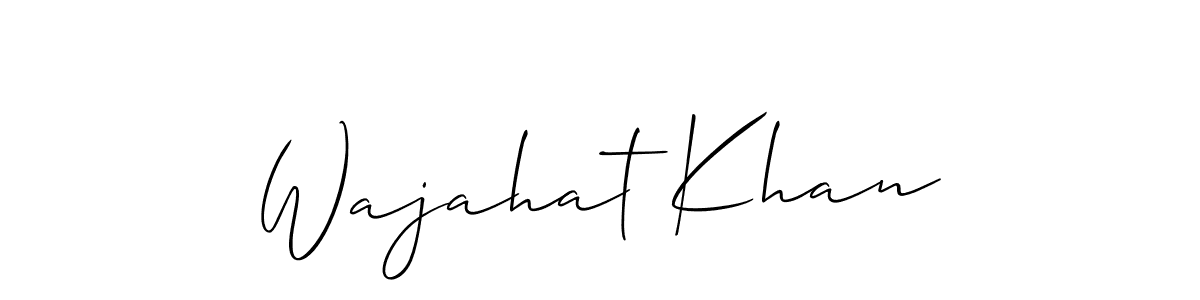 The best way (Allison_Script) to make a short signature is to pick only two or three words in your name. The name Wajahat Khan include a total of six letters. For converting this name. Wajahat Khan signature style 2 images and pictures png