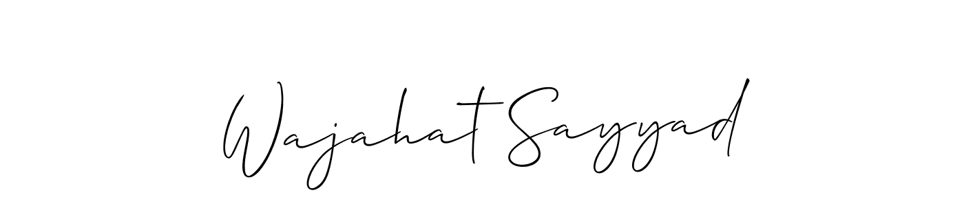 Also we have Wajahat Sayyad name is the best signature style. Create professional handwritten signature collection using Allison_Script autograph style. Wajahat Sayyad signature style 2 images and pictures png