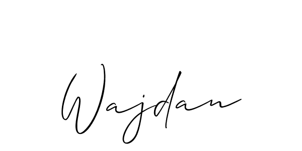 Use a signature maker to create a handwritten signature online. With this signature software, you can design (Allison_Script) your own signature for name Wajdan. Wajdan signature style 2 images and pictures png