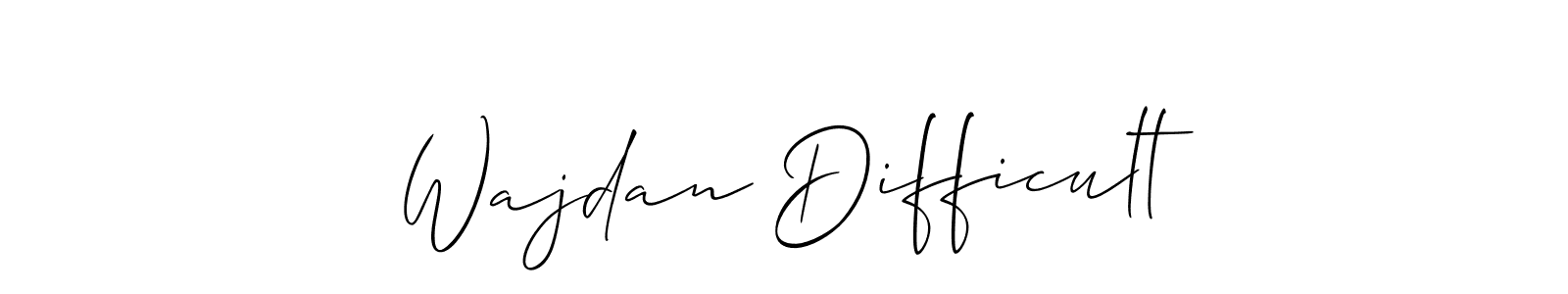 Make a beautiful signature design for name Wajdan Difficult. Use this online signature maker to create a handwritten signature for free. Wajdan Difficult signature style 2 images and pictures png