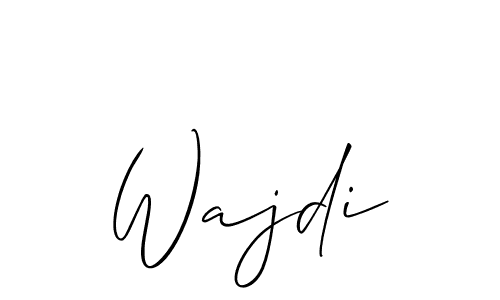 Make a beautiful signature design for name Wajdi. With this signature (Allison_Script) style, you can create a handwritten signature for free. Wajdi signature style 2 images and pictures png