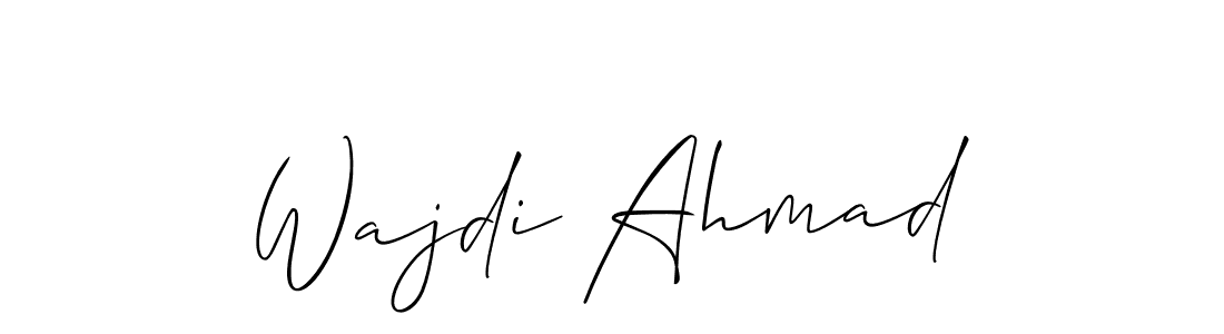 Use a signature maker to create a handwritten signature online. With this signature software, you can design (Allison_Script) your own signature for name Wajdi Ahmad. Wajdi Ahmad signature style 2 images and pictures png