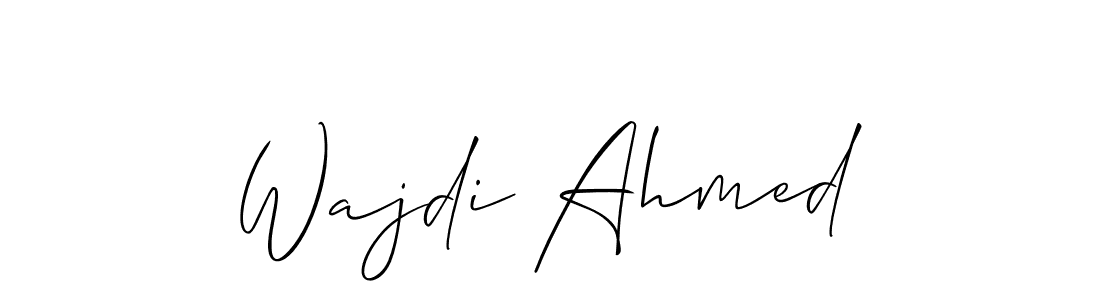 Use a signature maker to create a handwritten signature online. With this signature software, you can design (Allison_Script) your own signature for name Wajdi Ahmed. Wajdi Ahmed signature style 2 images and pictures png