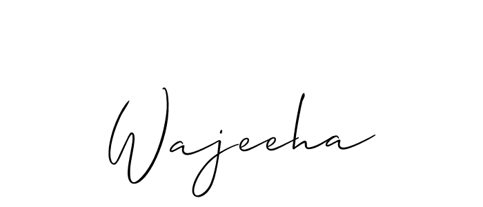 Also You can easily find your signature by using the search form. We will create Wajeeha name handwritten signature images for you free of cost using Allison_Script sign style. Wajeeha signature style 2 images and pictures png