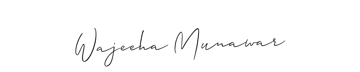 Wajeeha Munawar stylish signature style. Best Handwritten Sign (Allison_Script) for my name. Handwritten Signature Collection Ideas for my name Wajeeha Munawar. Wajeeha Munawar signature style 2 images and pictures png