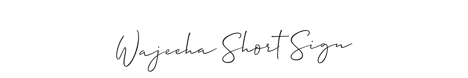 Wajeeha Short Sign stylish signature style. Best Handwritten Sign (Allison_Script) for my name. Handwritten Signature Collection Ideas for my name Wajeeha Short Sign. Wajeeha Short Sign signature style 2 images and pictures png