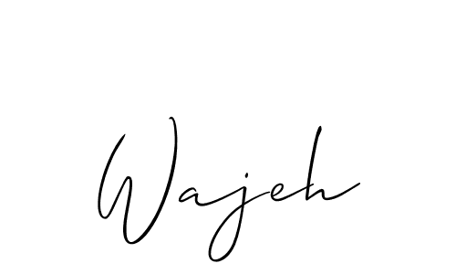 Design your own signature with our free online signature maker. With this signature software, you can create a handwritten (Allison_Script) signature for name Wajeh. Wajeh signature style 2 images and pictures png