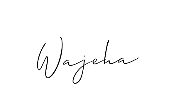 Create a beautiful signature design for name Wajeha. With this signature (Allison_Script) fonts, you can make a handwritten signature for free. Wajeha signature style 2 images and pictures png