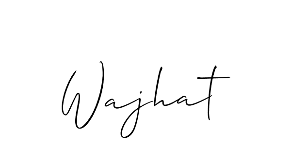 Use a signature maker to create a handwritten signature online. With this signature software, you can design (Allison_Script) your own signature for name Wajhat. Wajhat signature style 2 images and pictures png