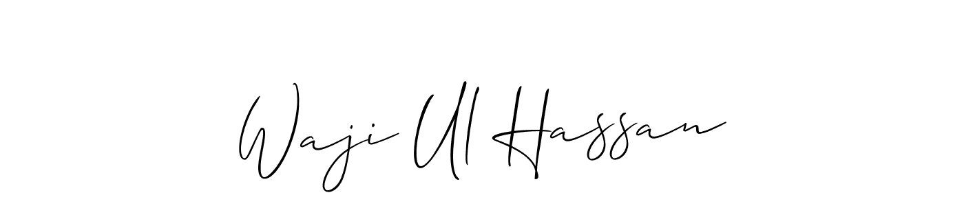 Make a beautiful signature design for name Waji Ul Hassan. With this signature (Allison_Script) style, you can create a handwritten signature for free. Waji Ul Hassan signature style 2 images and pictures png