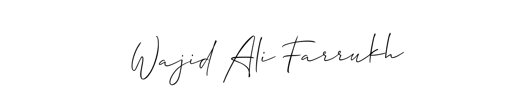 How to make Wajid Ali Farrukh name signature. Use Allison_Script style for creating short signs online. This is the latest handwritten sign. Wajid Ali Farrukh signature style 2 images and pictures png